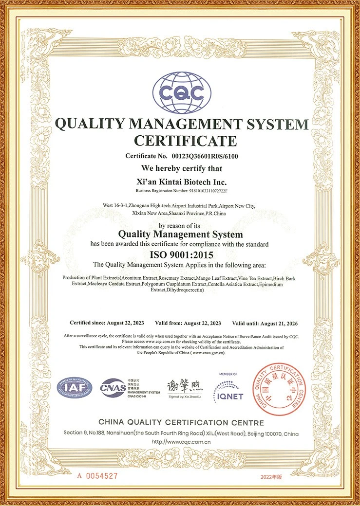 Kintai ISO 90012015 Kintai ISO 90012015